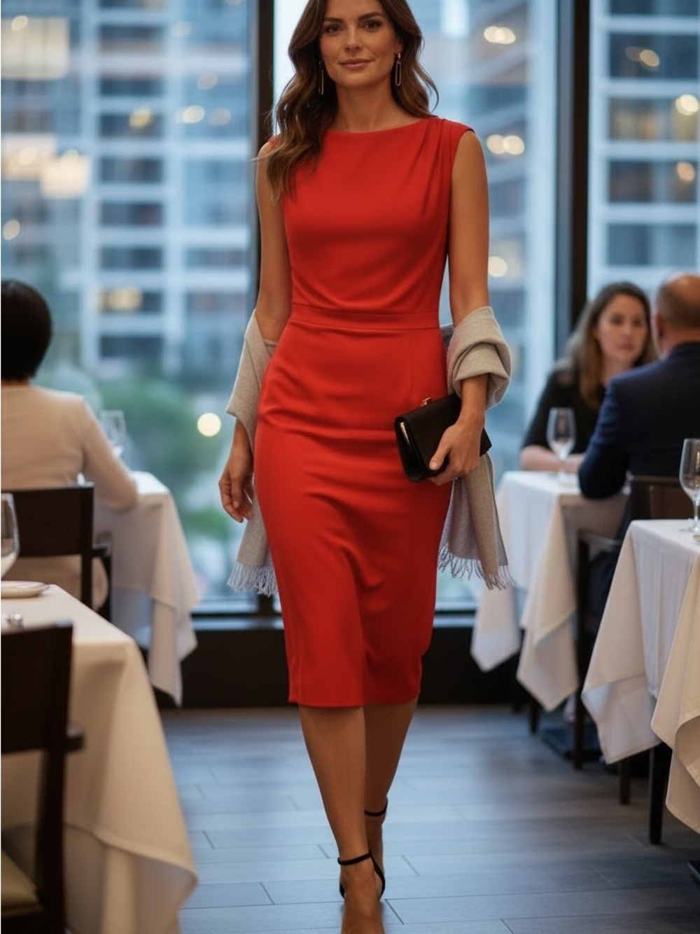 Express Red Sleeveless Midi Dress - Smoking Hot in a Classy Way